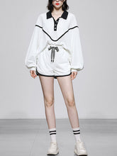 Load image into Gallery viewer, 2PS Sportswear White 1950S Vintage Girdle Sweatshirt And Shorts Set