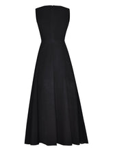 Load image into Gallery viewer, Black Flowers High Waist Swing Vintage Dress With Pockets