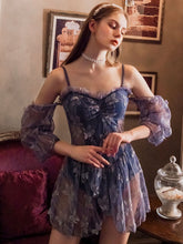 Load image into Gallery viewer, Sweet Lace Cold Shoulder Ruffles Swimsuit With Butterfly Vintage One Piece Swimwear