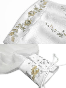 Embroidered Long Sleeve Blouse And Skirt Vintage Set 1950S Dress