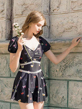Load image into Gallery viewer, Butterfly Style V Neck Lace Vintage One Piece Swimwear Bathing Suit