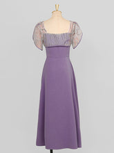 Load image into Gallery viewer, Lavender Flower Split 1950S Vintage Dress