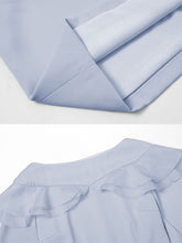 Load image into Gallery viewer, Light Blue Ruffles Long Sleeve Vintage 1940S Bodycon Dress