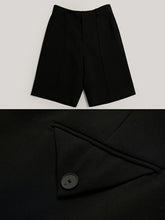 Load image into Gallery viewer, 2PS White Wavy Petal Lapel Straight Short-sleeved Shirt Five-point Shorts Suit