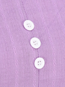 Solid Color Purple Peter Pan Collar 1950S Dress With Pockets