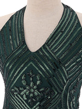 Load image into Gallery viewer, 1920S Halter Fringed Sequin Gatsby Flapper Dress
