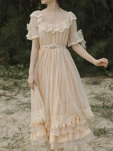 Load image into Gallery viewer, Pink Orange Ruffles Lace Vintage 1950S Swing Victoria&#39;s Fairy Dress