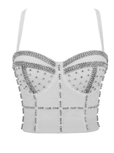Load image into Gallery viewer, Sexy Handmade Rhinestones Corset Camisole Top