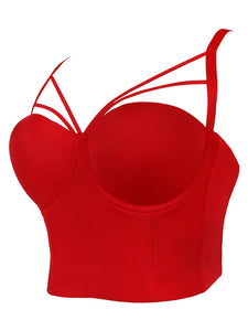 Solid Color Cut Out Corset Camisole Top