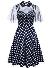 Load image into Gallery viewer, 1950S Polka Dots Swing Dress With Cape