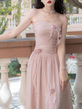 Load image into Gallery viewer, Pink 3D Rose Tube Top 1950S Fairy Vintage Dress