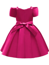 Load image into Gallery viewer, Kids Little Girls&#39; Dress Off Shoulder Bow Birthday Christening Dress