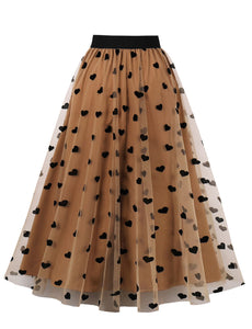 1950S  Polka Dots High Wasit Pleated Swing Vintage Skirt