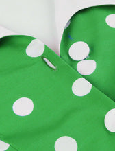 Load image into Gallery viewer, Green Polka Dots Halter Elastic Back High Waist 1950 Vintage Dress