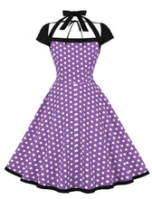 Load image into Gallery viewer, Minnie 1950s Polka Dot Cap Sleeve Vintage Swing Dress