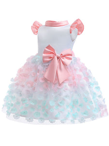 Kids Little Girls' Dress Princess Flowers Birthday Christening Dress