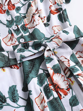 Load image into Gallery viewer, Green 1960S Floral Print Swing Vintage Dress With Belt