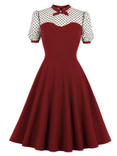 Load image into Gallery viewer, Crew Neck Polka Dots Semi-Sheer 1950S Vintage Dress