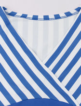 Load image into Gallery viewer, Green Stripe Raglan Sleeves 1950S Vintage Swing Dress