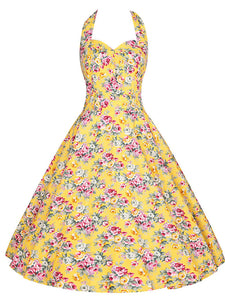 Sweet Rose Cotton 50s Swing Dress