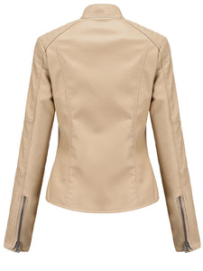 6 Color Long Sleeve PU Leather Motorcycle Jacket