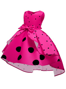 Kids Little Girls' Dress Princess Polka Dots  Birthday Christening Dress