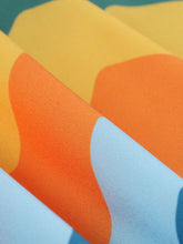 Load image into Gallery viewer, 1950s Rainbow Print Of Multicoloured Zig-zagged Lines Swing Dress With Belt