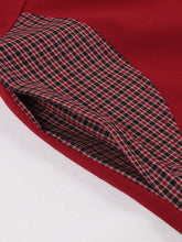 Load image into Gallery viewer, Wine Red Bow Plaid 1950S Vintage Dress With Pockets