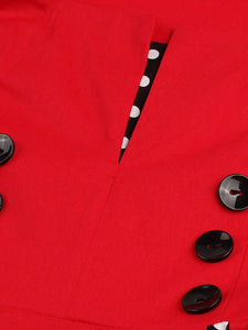 Polka Dot Square Neck Slim Fit Vintage Dress