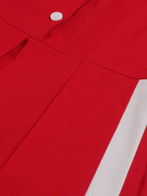 Load image into Gallery viewer, Lapel Collar Red And White Contrast Trim Vinatge Dress