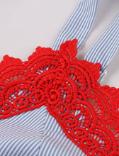 Load image into Gallery viewer, 1950S Spaghetti Strap Vintage Dress With Red Lace