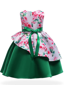 Kids Little Girls' Dress Floral Print Birthday Christening Dress