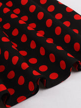Load image into Gallery viewer, Black Ladybug Off the Shoulder High Waist Halter 1950 Dress