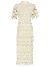 Load image into Gallery viewer, Green Heavy Lace Fabric Embroidered Tassel 1940S Vintage Dress