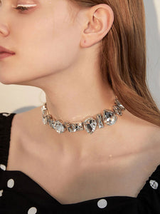 Choker Vintage Women's Necklace With Diamonds In Different Shapes