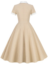 Load image into Gallery viewer, Plaid Tuxedo Collar 1950S Vintage Dress With Pockets