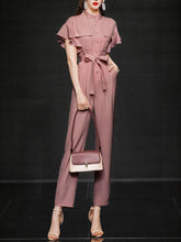 Load image into Gallery viewer, Pink Ruffles 1950S Vintage Jumpsuit With Belt