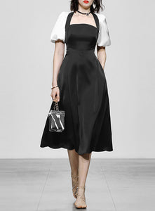 White And Black Audrey Hepburn Dress Vintage 1950S Dress