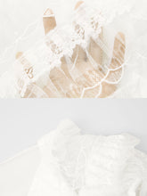 Load image into Gallery viewer, White Romantic Wedding Ruffles V-Neck Sequin Lace Irregular Hem Dress