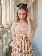 Load image into Gallery viewer, Rose Puff Sleeve Ballet Style Vintage One Piece Swimwear