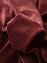 Load image into Gallery viewer, Red Crew Neck Velvet Puff Sleeve 1950S Vintage Dress With Belt