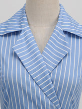 Load image into Gallery viewer, Why Women Kill Beth Ann Sytle 1960s Turn Collar Stripe Swing Dress