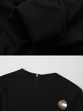 Load image into Gallery viewer, Black Irregular Collar Bell Sleeve Sexy Mermaid Dress