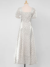 Load image into Gallery viewer, Blue Polka Dots Puff Sleeve Vintage Style 1950S Dress