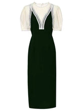 Load image into Gallery viewer, White 1950S Vintage Lace Puff Sleeve Bodycon Dress