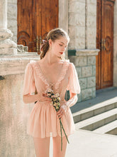 Load image into Gallery viewer, Pink Fariy Ruffles Ballet Vintage One Piece Swimwear