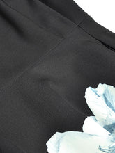 Load image into Gallery viewer, Black Flowers High Waist Swing Vintage Dress With Pockets