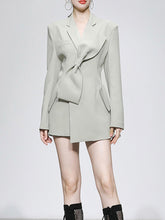 Load image into Gallery viewer, Grey Bowknot Long Sleeve 1950S Vintage Blazer