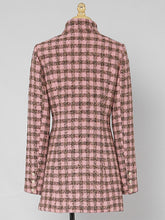 Load image into Gallery viewer, Plaid Stand Collar Houndstooth Tweed 1940S Coat