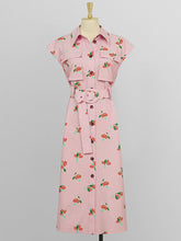 Load image into Gallery viewer, Summer Vintage Styele Fruit Print Shirt 1950S Dress With Pockets